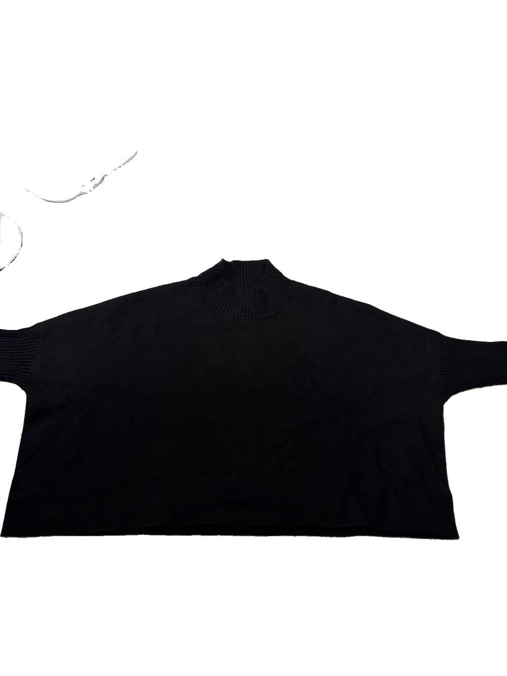 Kerisma Aja Sweater Women M5154 Black Oversized Boxy Mock Neck Angora Blend OS